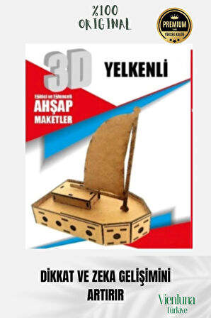 Yeni Sezon Eğitici Öğretici 3 Boyut Ahşap Puzzle Zeka Geliştirici Boyanabilir Oyun Maket Yelkenli