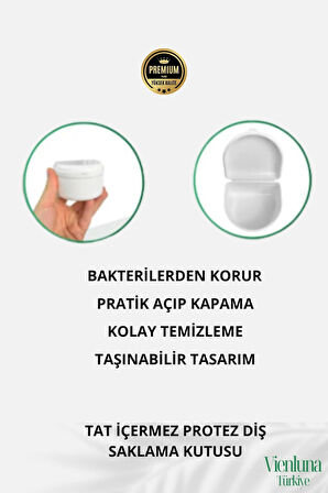 Yüksek Kalite Uzun Ömürlü Plastik Hijyenik Tat İçermez Protez Diş Saklama Kutusu Geniş Boy 1 Adet