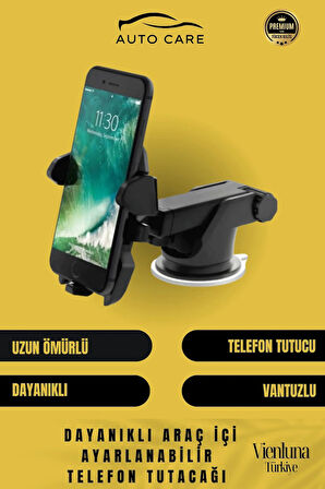 Deluxe Üretim Uzayan Ayarlanan Vantuzlu Cep Telefon Tutucu Otomobil Araç Araba İçi Telefon Tutacağı