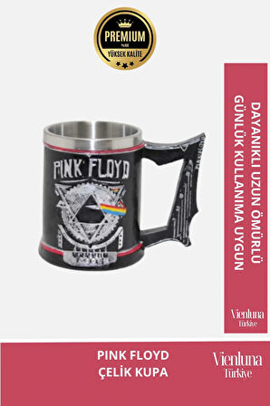 Deluxe Tasarım Dekoratif Estetik Armağan Sevgili Dost Paslanmaz Çelik Pink Floyd Kupa 12*15 cm