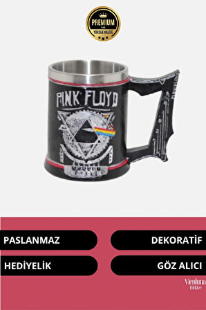 Deluxe Tasarım Dekoratif Estetik Armağan Sevgili Dost Paslanmaz Çelik Pink Floyd Kupa 12*15 cm