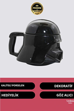 Deluxe Tasarım Dekoratif Estetik Armağan Sevgili Dost Aşk Arkadaş Porselen Star Wars Kupa Bardak