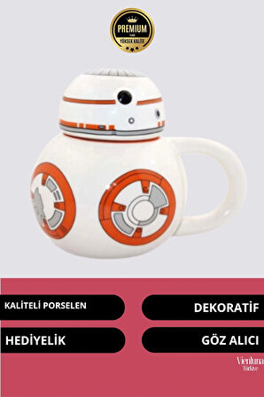 Deluxe Tasarım Dekoratif Estetik Armağan Sevgili Dost Arkadaş Porselen Uzay Star Wars Kupa Bardak