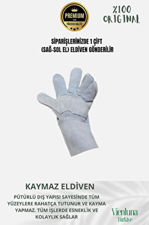 Premium Kalite Yüksek Isı Dayanımlı Kaynak Yangın Waterproof Çok Amaçlı Deri Eldiven