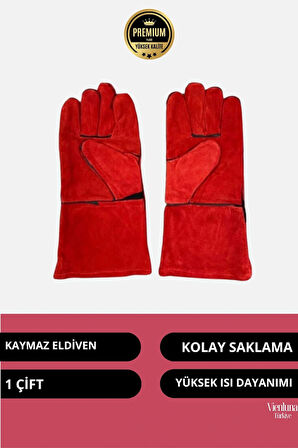 Premium Kalite Yüksek Isı Dayanımlı Kaynak Yangın Waterproof Çok Amaçlı Deri Eldiven