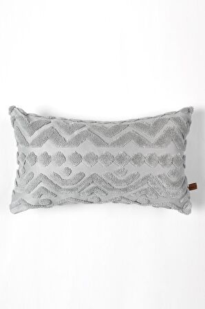Jakarlı Kırlent 28x50 cm Letta Gri