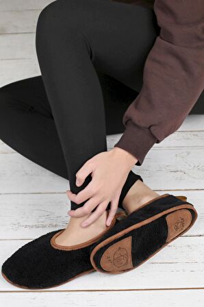 Kışlık Ev Patiği PTK-771 Siyah Büyük Beden