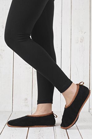 Kışlık Ev Patiği PTK-771 Siyah Büyük Beden