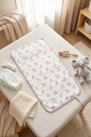 Anne Bebek Bakım Örtüsü Yenidoğan Alt Açma Değiştirme Elephant Organizer Pedi Minderi Çift Taraflı