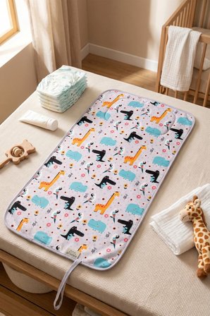 Anne Bebek Bakım Örtüsü Yenidoğan Alt Açma Değiştirme Animal Organizer Pedi Minderi Çift Taraflı