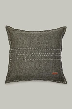 Etnik Vintage İşlemeli Dokuma Kırlent Kılıfı Boho Grain Haki