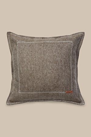 Etnik Vintage İşlemeli Dokuma Kırlent Kılıfı Boho Frame Kahve