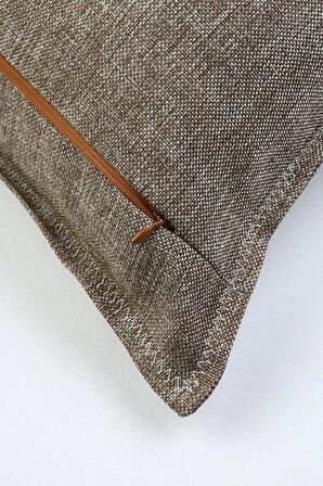 Etnik Vintage İşlemeli Dokuma Kırlent Kılıfı Boho Frame Kahve