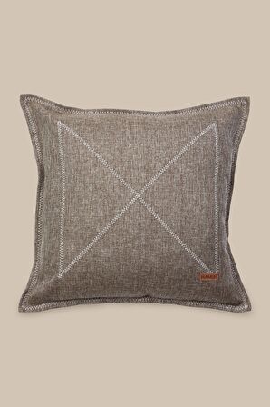 Etnik Vintage İşlemeli Dokuma Kırlent Kılıfı Boho Nordik Kahve
