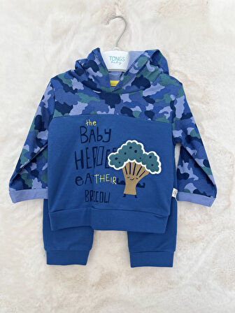 Unisex Bebek Yeşil Baskılı Uzun Kol 2li Takım 2682