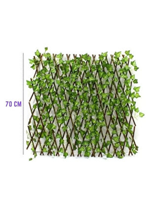 Yapay Sarmaşık Çit 70x250 Cm Açılır Kapanır Ahşap Akordiyon Çit Bahçe Çiti