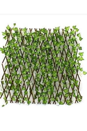Yapay Sarmaşık Çit 70x250 Cm Açılır Kapanır Ahşap Akordiyon Çit Bahçe Çiti