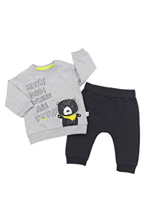 Where Are You 2li Bebe Takım 2803 Gri