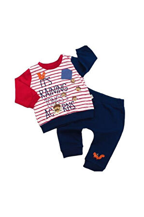 Boze Acorns 2li Bebe Takım 2822 Kırmızı