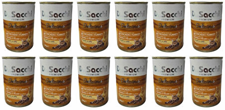 DR. SACCHI TAVUKLU VE HİNDİLİ YETİŞKİN KEDİ KONSERVESİ 400 GR X 12 ADET