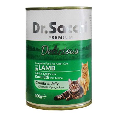 Dr.Sacchi Kuzu Etli Kedi Konservesi 400 Gr