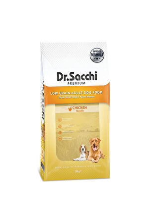 Dr.Sacchi Premium Düşük Tahıllı Tavuklu Yetişkin Köpek Maması 12 Kg