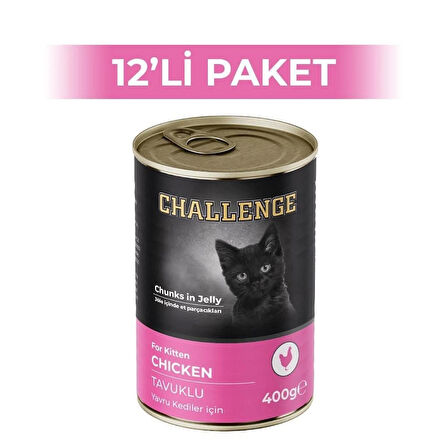 Challenge Tavuklu Yavru Kedi Konservesi 400 gr 12 Adet