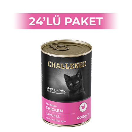 Challenge Tavuklu Yavru Kedi Konservesi 400 gr 24 Adet