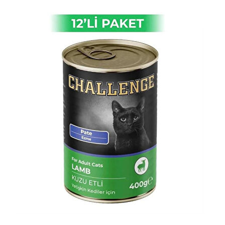 Challenge Kuzu Etli Pate Kedi Konservesi 400 g (12 Adet)