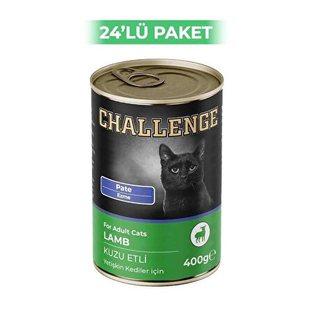Challenge Kuzu Etli Pate Kedi Konservesi 400 g (24 Adet)