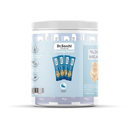 Dr Sacchi Creamy Snack Somonlu Krema Kedi Ödülü 30'lu Kavanoz