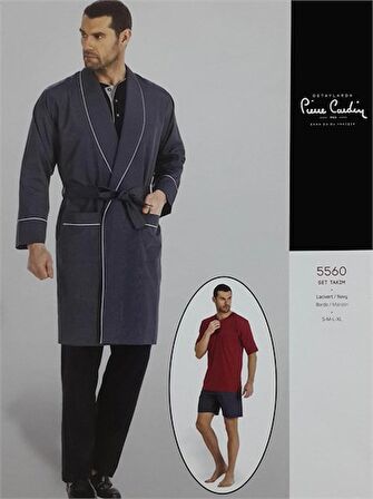 Pierre Cardin 5560 Damatlık Ropteşambr 5 Li Pijama Set