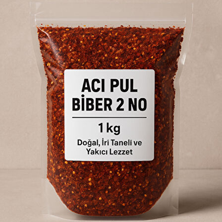 Acı Pul Biber 2 No – 1 kg | Doğal, İri Taneli ve Yakıcı Lezzet