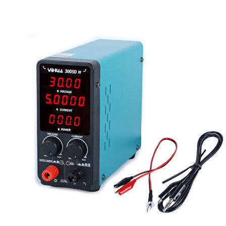 WellHise Yihua 3005D-III 0-30V 5A DC Güç Kaynağı 