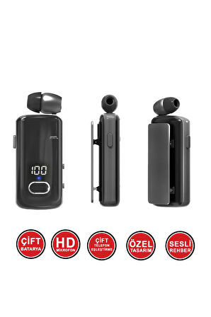 Makaralı Bluetooth Kulaklık Digital Göstergeli Çift Telefon Destekli MT-A983