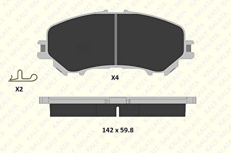 Nissan On Fren Balatası Nissan Qashqaı J11 Kasa 2013-> Xtraıl 2014-> Renault Kadjar 2015-> - Kale B 22065 179 14 Ans