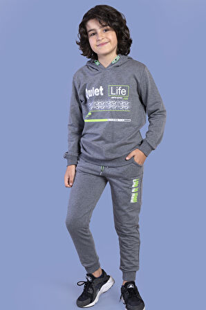 Toontoy Erkek Çocuk Kapüşonlu Baskılı EşofmanTakımı