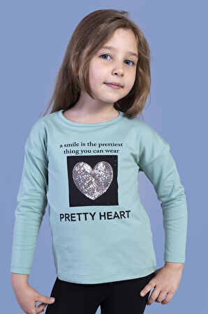 Toontoy Kız Çocuk Pul İşlemeli Baskılı Tişört