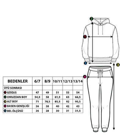 Toontoy Kız Çocuk Kanguru Cepli Kapüşonlu Eşofman Takımı