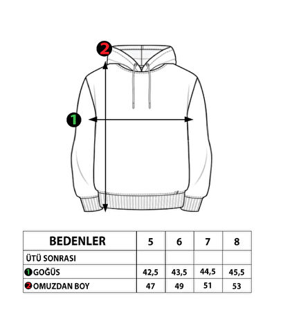 Toontoy Kız Çocuk  Kapüşonlu Garni Detaylı Baskılı Sweatshirt