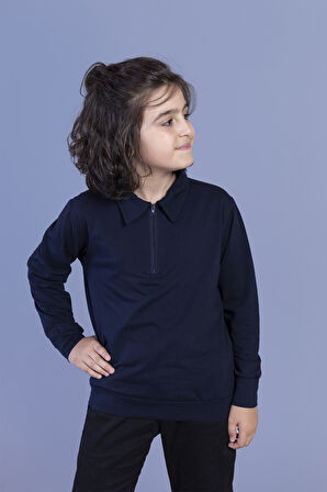 Toontoy Erkek Çocuk Polo Yaka Sweatshirt
