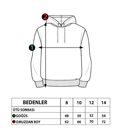 Toontoy Kız Çocuk Kapüşonlu Kanguru Cepli Baskılı Sweatshirt