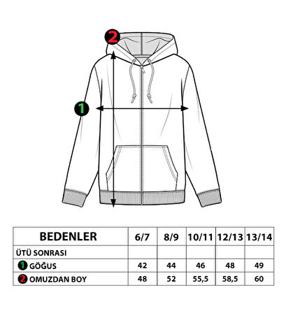 Toontoy Kız Çocuk Kapüşonlu İki Yanı Cep Detaylı Baskılı Hırka