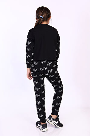 Toontoy Kız Çocuk Reflektör Baskılı Eşofman Takımı