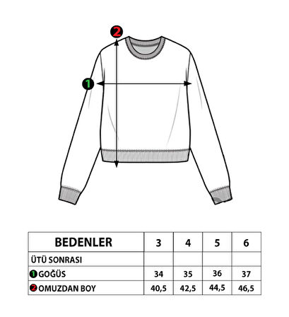 Toontoy Kız Çocuk Pamuklu Balıkçı Yaka Popıt Desenli Sweatshirt