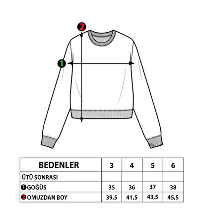 Toontoy Kız Çocuk Çizgi Desenli Baskılı Sweatshirt