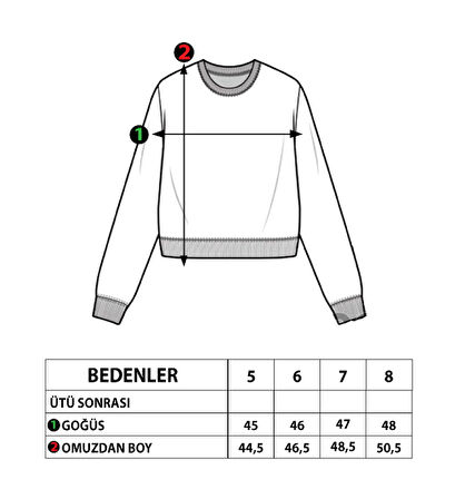 Toontoy Kız Çocuk Nakışlı Batik Desenli Sweatshirt