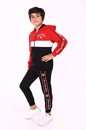 Toontoy Erkek Çocuk Renk Bloklu Baskılı Eşofman Takımı