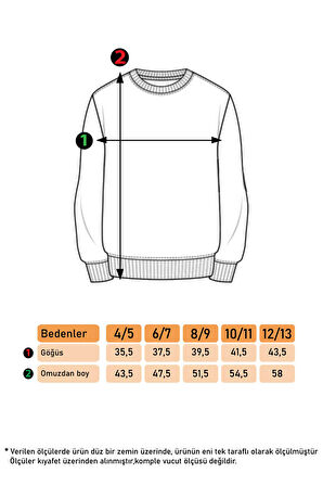 Toontoy Kız Çocuk Balıkçı Yaka İçi Pamuklu Sweatshirt