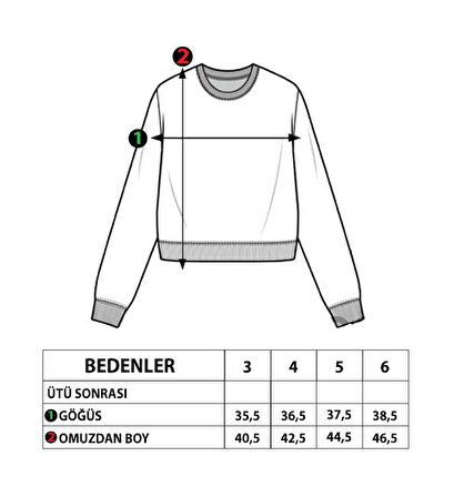 Toontoy Kız Çocuk Blok Kesikli Sweatshirt